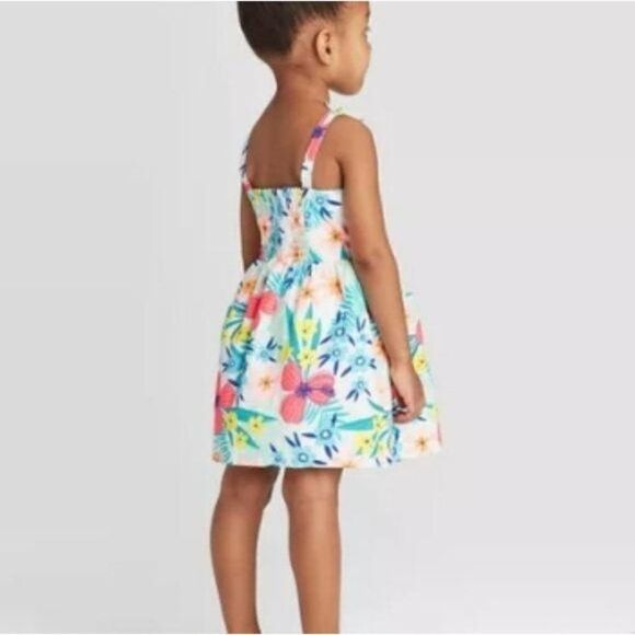 NWT 3T Cat & Jack Floral Tank Dress Sundress - Picture 2 of 2